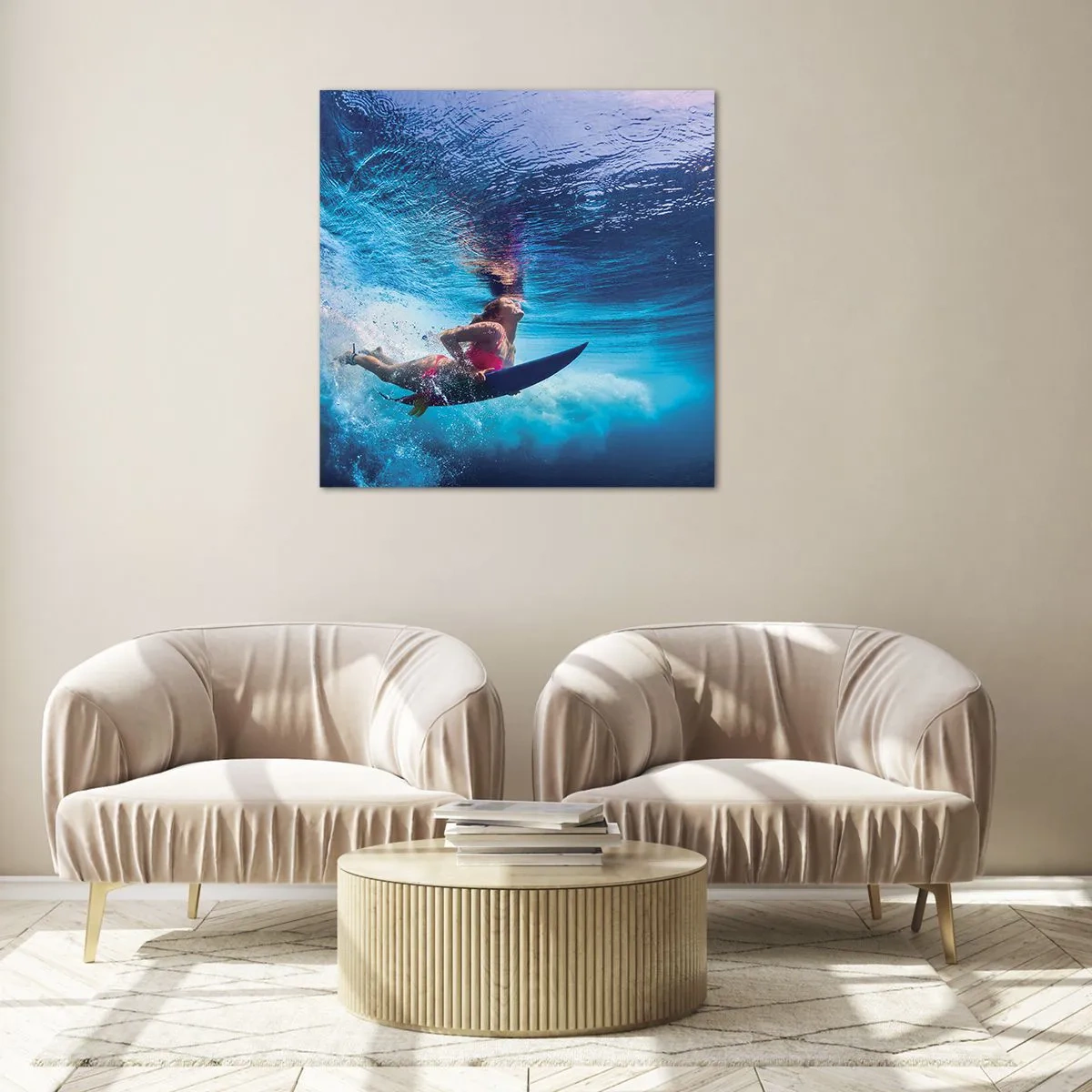 Quadro em vidro - Profundidade da alegria - 70x70 cm