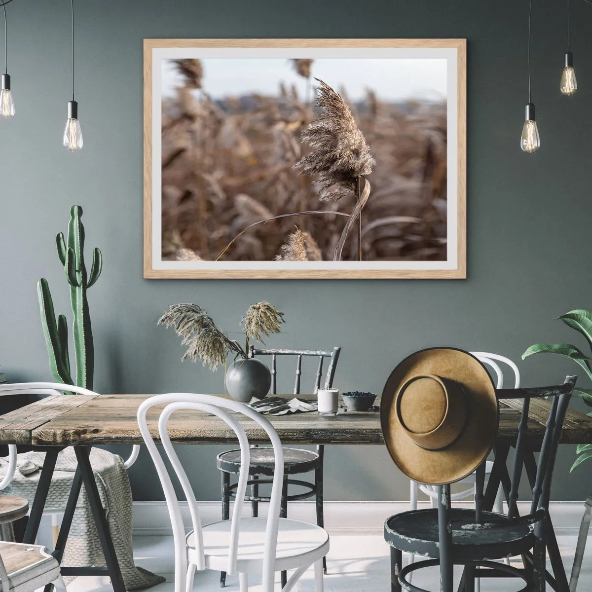 Pôster com moldura de carvalho claro - É hora de voar com o vento - 100x70 cm