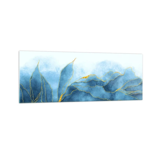 Quadro em vidro - Azul dourado - 140x50 cm