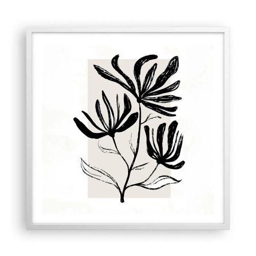 Pôster em moldura branca - Esboço para o herbário - 60x60 cm