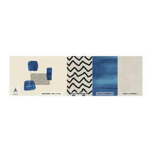 Amostra de papel de parede Premium Sand - Quarteto abstrato - Abstração, Pedaço, Arte Moderna. - 100x30 cm