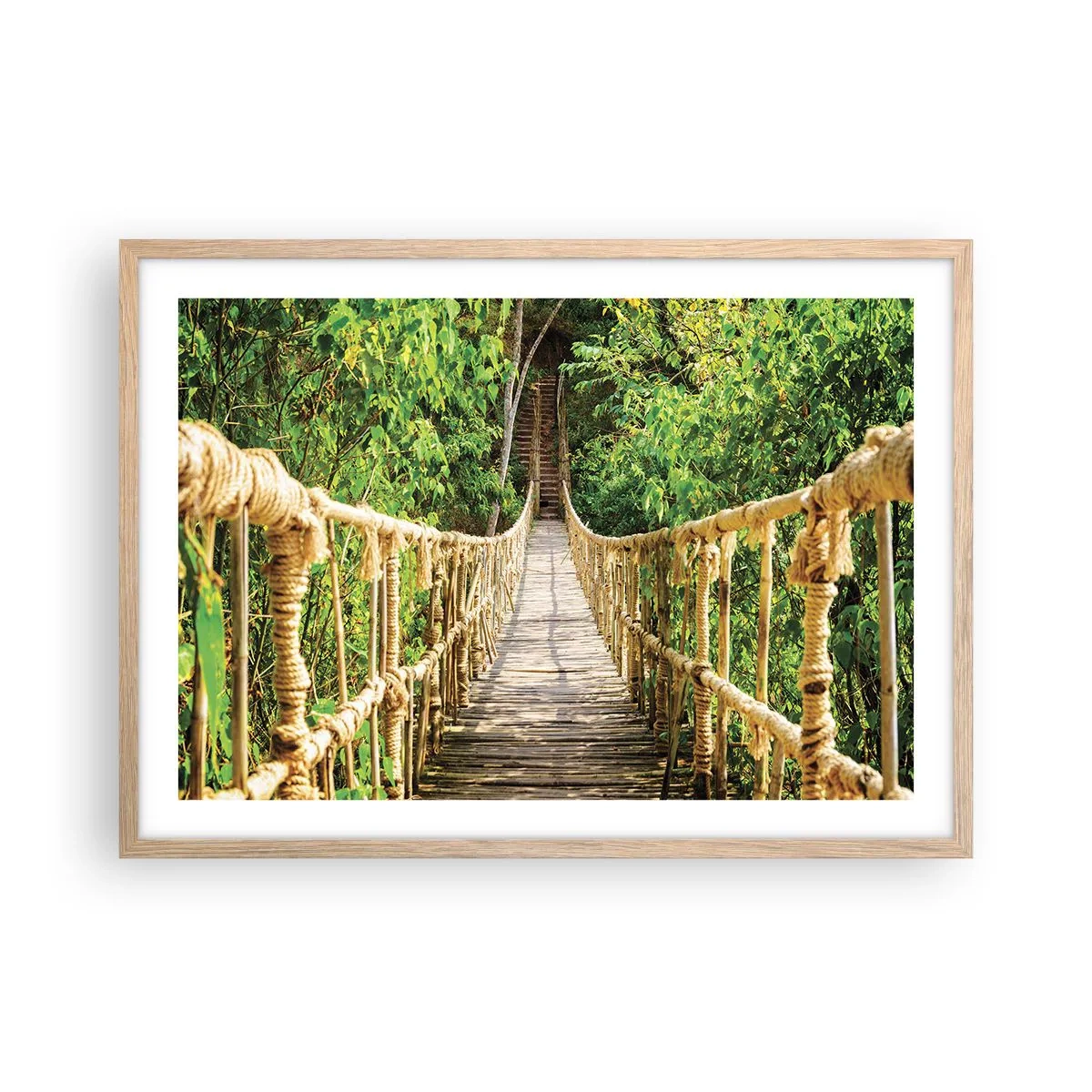 Pôster com moldura de carvalho claro - Suspenso na vegetação - 70x50 cm