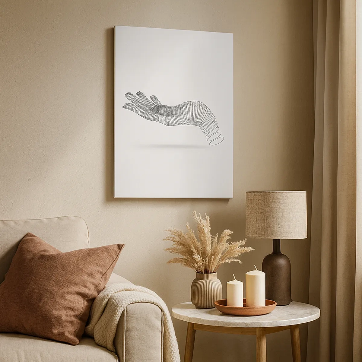 Quadro em tela - Mão de mola - 50x70 cm