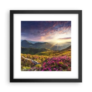 Pôster com moldura preta - A frescura de uma manhã nas montanhas - 30x30 cm