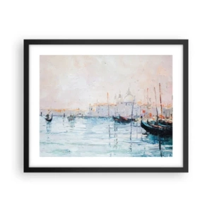 Pôster com moldura preta - Além da água, atrás do nevoeiro - 50x40 cm