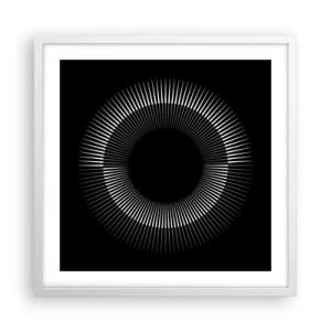 Pôster em moldura branca - Sol preto - 50x50 cm