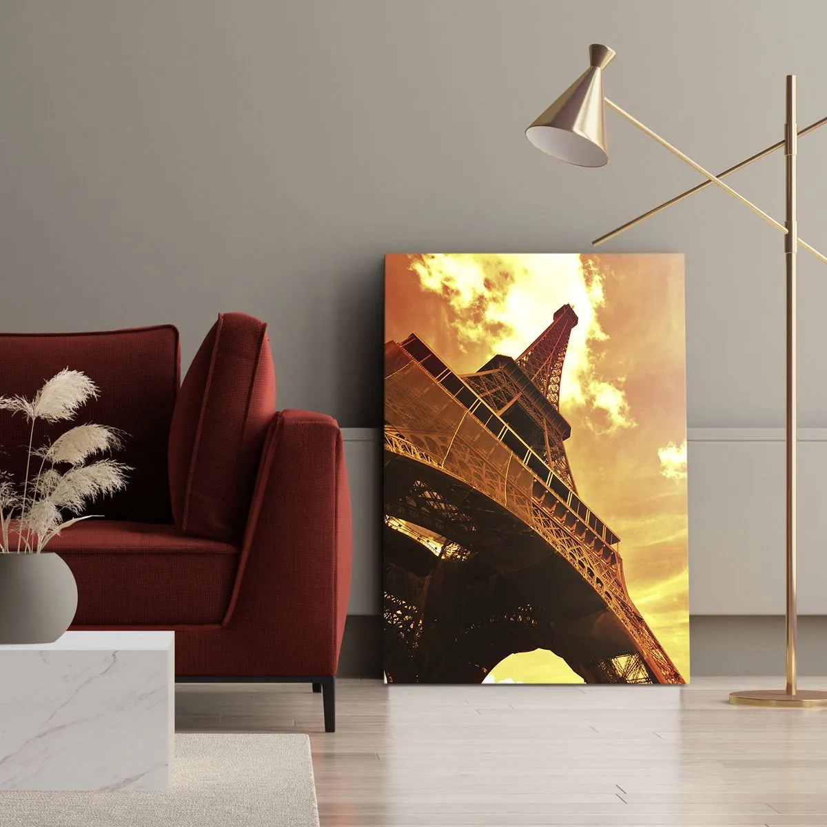 Quadro em tela - Monumental, dourada pelo sol - 65x120 cm