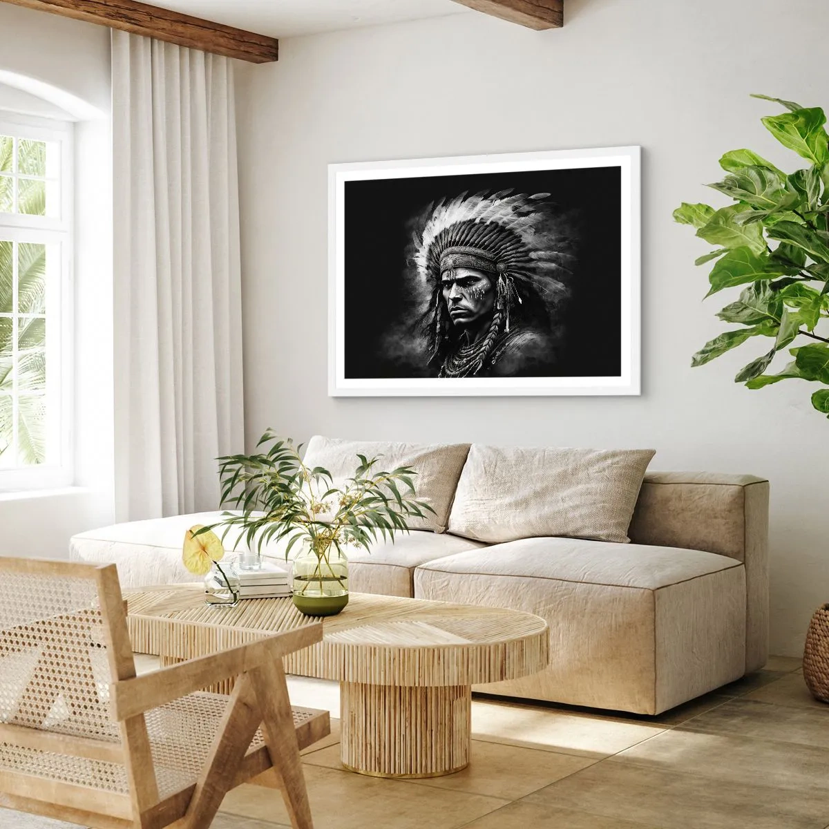 Pôster em moldura branca - Um líder e um guerreiro - 50x40 cm