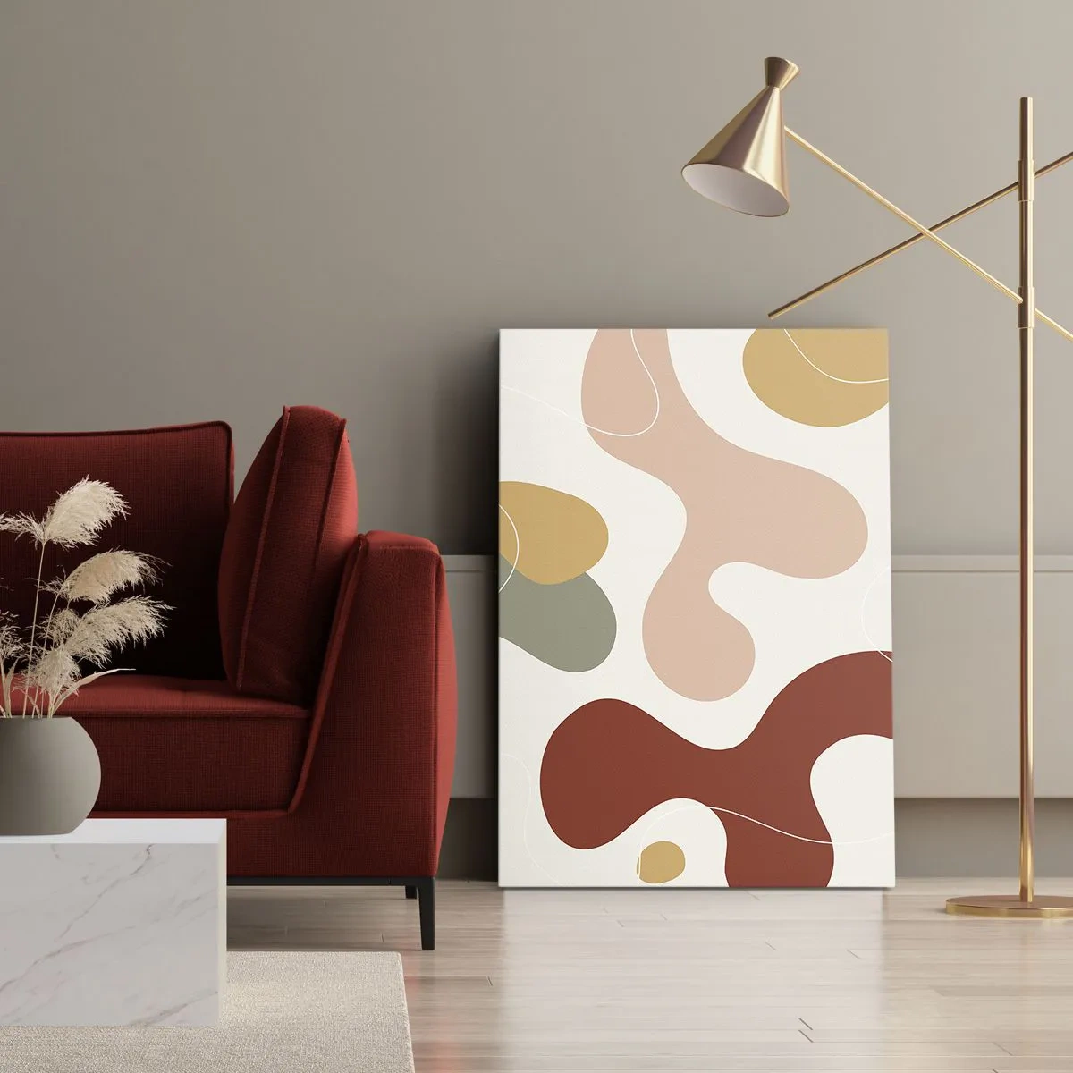 Quadro em tela - Ziguezagues ornamentais - 45x80 cm