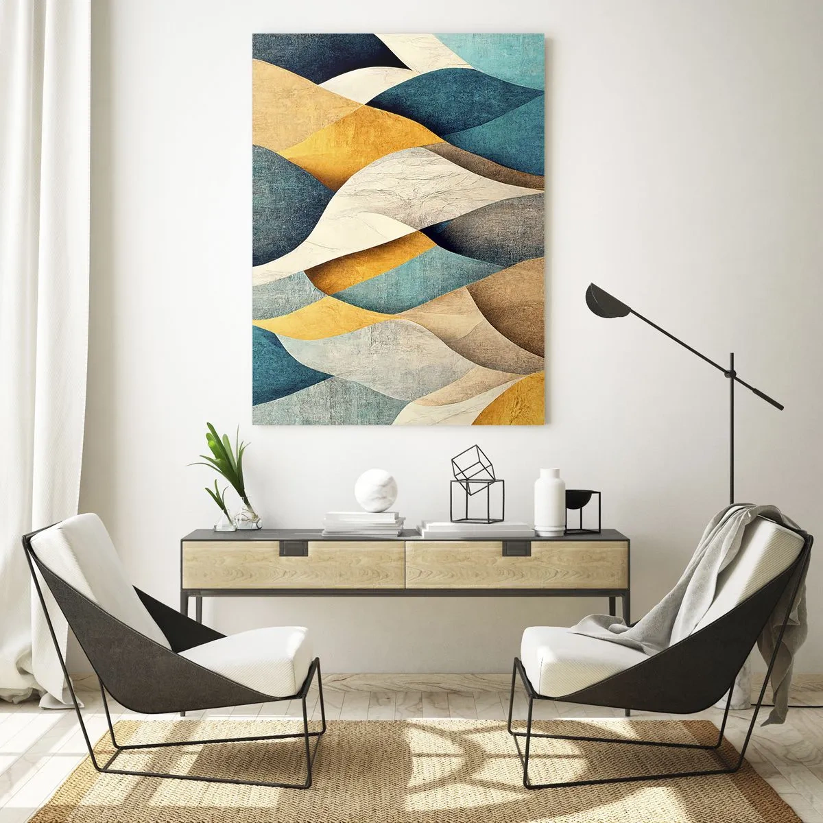 Quadro em vidro - Ritmo e onda - 50x70 cm