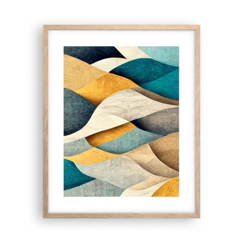 Pôster com moldura de carvalho claro - Ritmo e onda - 40x50 cm