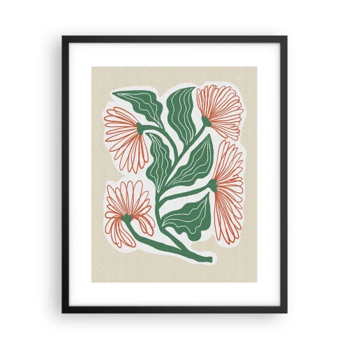 Pôster com moldura preta - Folclórico e moderno - 40x50 cm