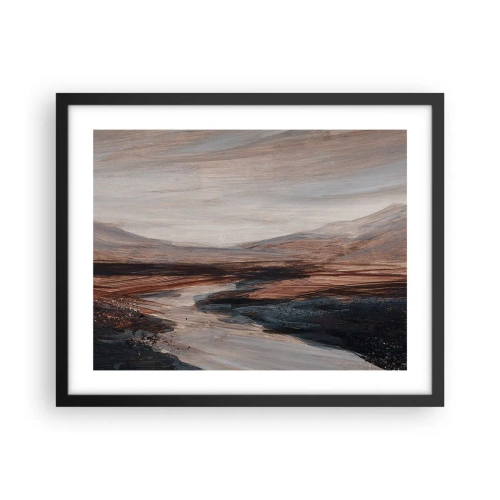 Pôster com moldura preta - Um vale tranquilo - 50x40 cm