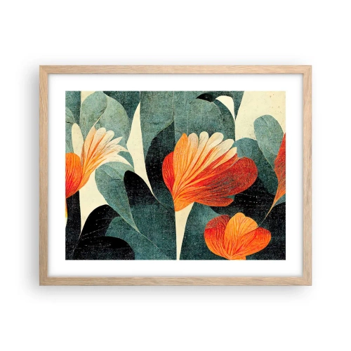 Pôster com moldura de carvalho claro - O calor dos trópicos e o frescor da vegetação - 50x40 cm