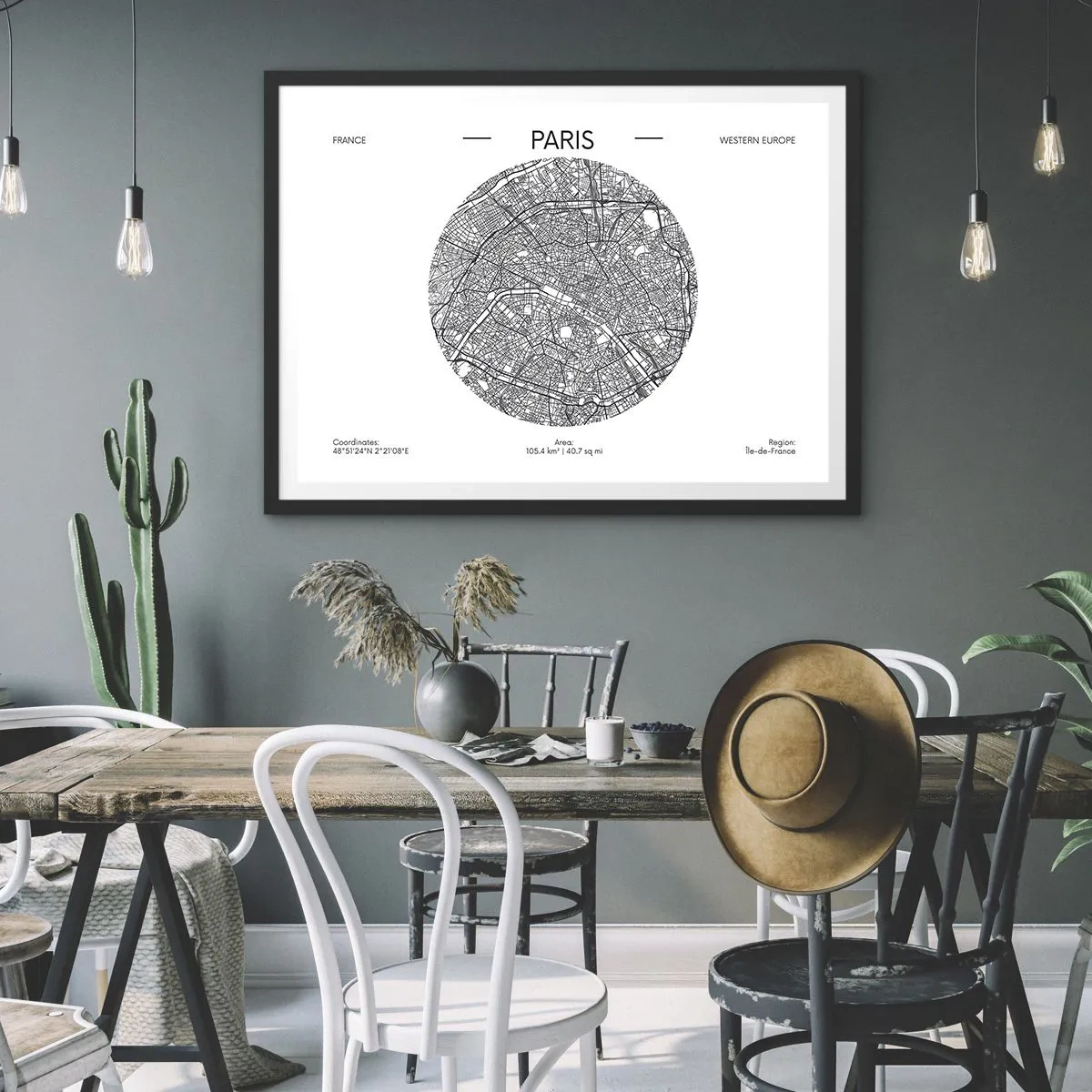 Pôster com moldura preta - Anatomia de Paris - 70x50 cm