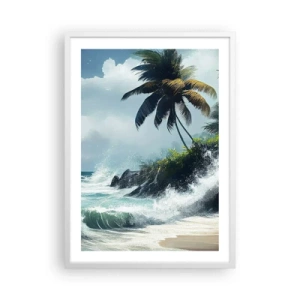 Pôster em moldura branca - Em uma costa tropical - 50x70 cm