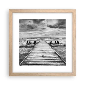 Pôster com moldura de carvalho claro - Estou à espera do vento, que vai dispersar... - 30x30 cm