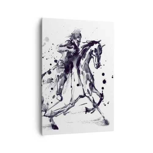 Quadro em tela - Cavaleiro Negro - 70x100 cm