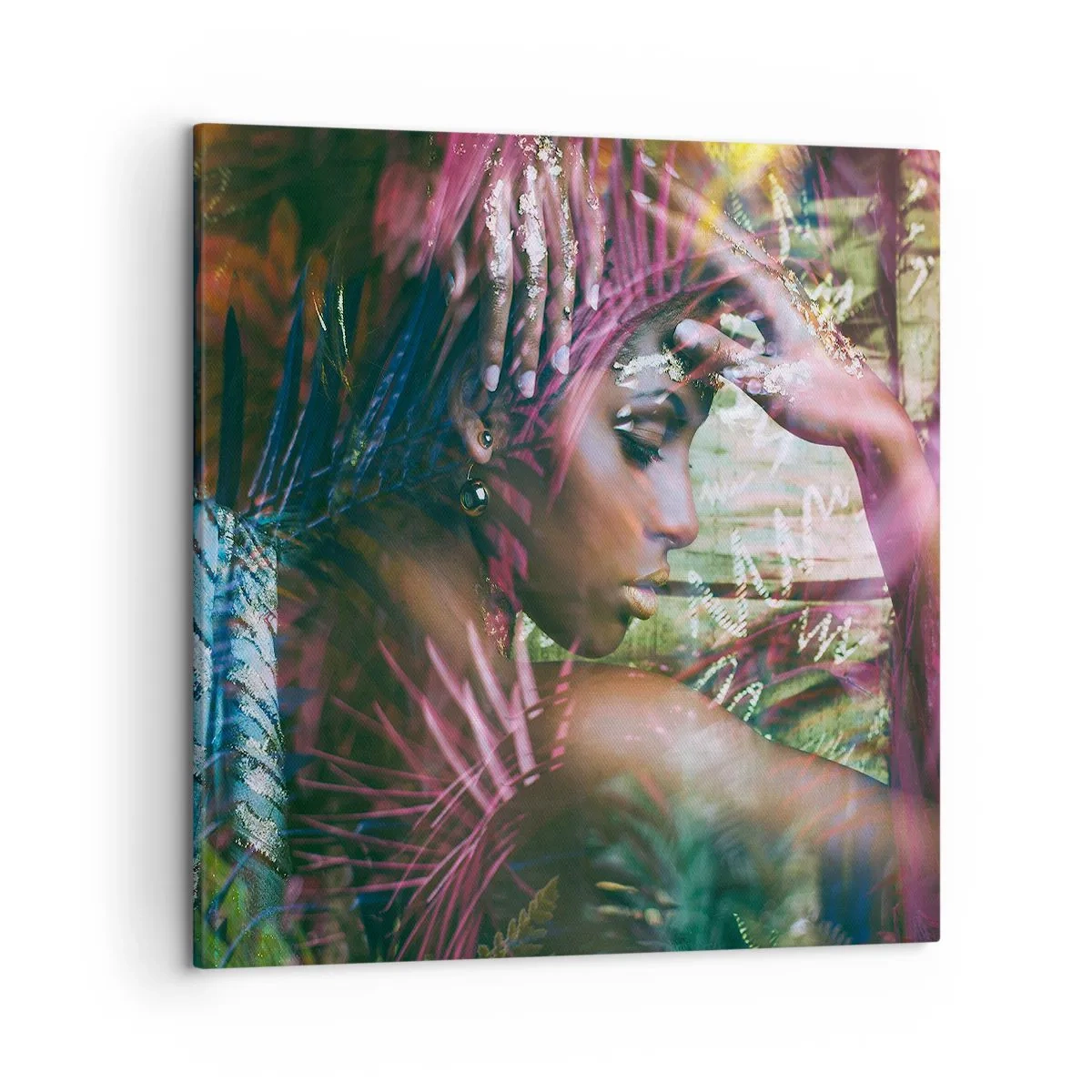 Quadro em tela - Mãe Natureza na selva - 50x50 cm