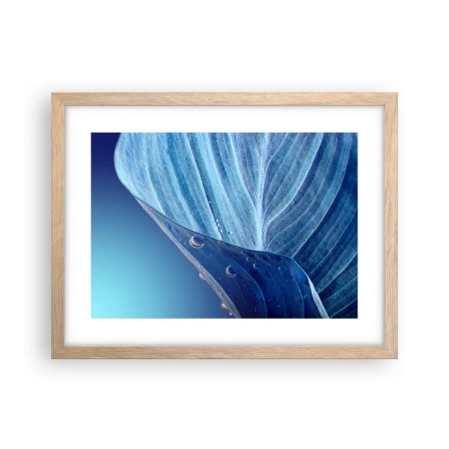 Pôster com moldura de carvalho claro - Gotas escondidas no azul - 40x30 cm