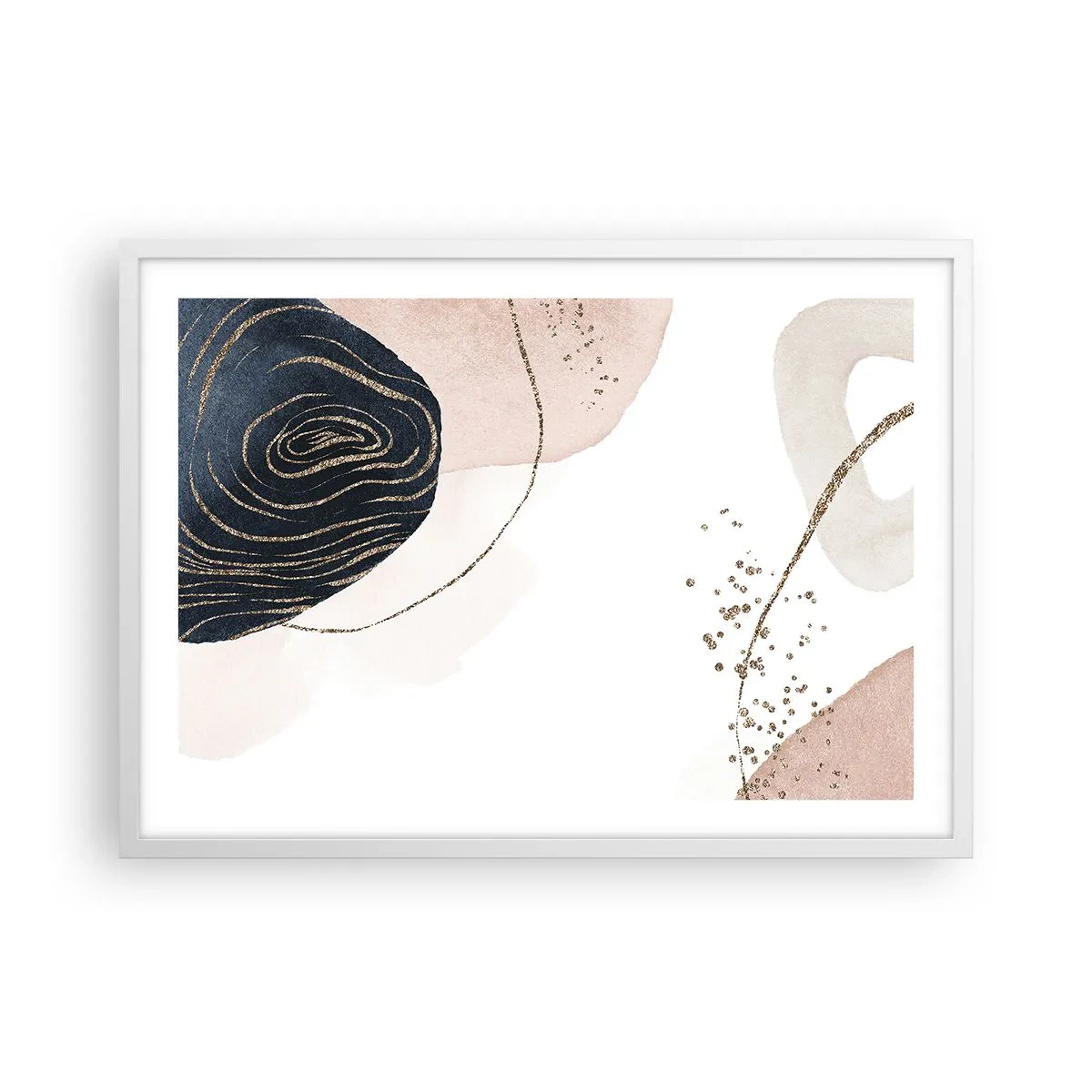 Pôster em moldura branca - Tudo flui - 70x50 cm