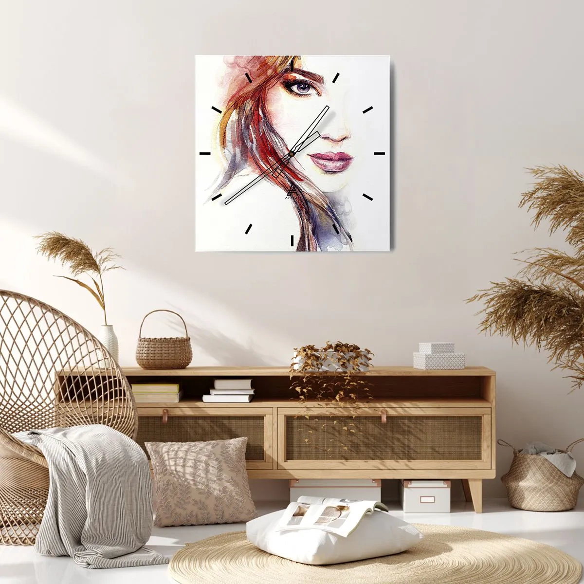 Relógio de parede - Relógio em vidro - Vademecum - siga-me - 40x40 cm