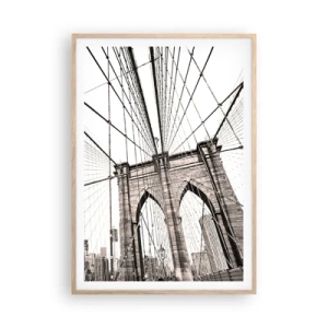 Pôster com moldura de carvalho claro - Catedral de Nova York - 70x100 cm