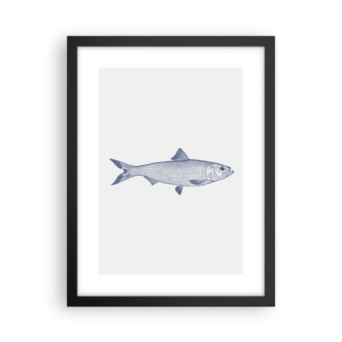 Pôster com moldura preta - Saudações dos mares do norte - 30x40 cm