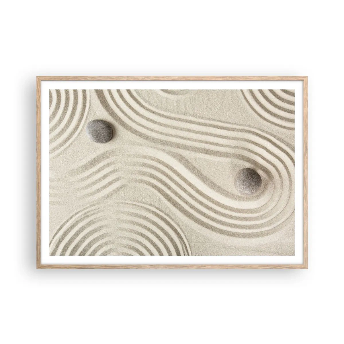 Pôster com moldura de carvalho claro - Um toque de calor - 100x70 cm