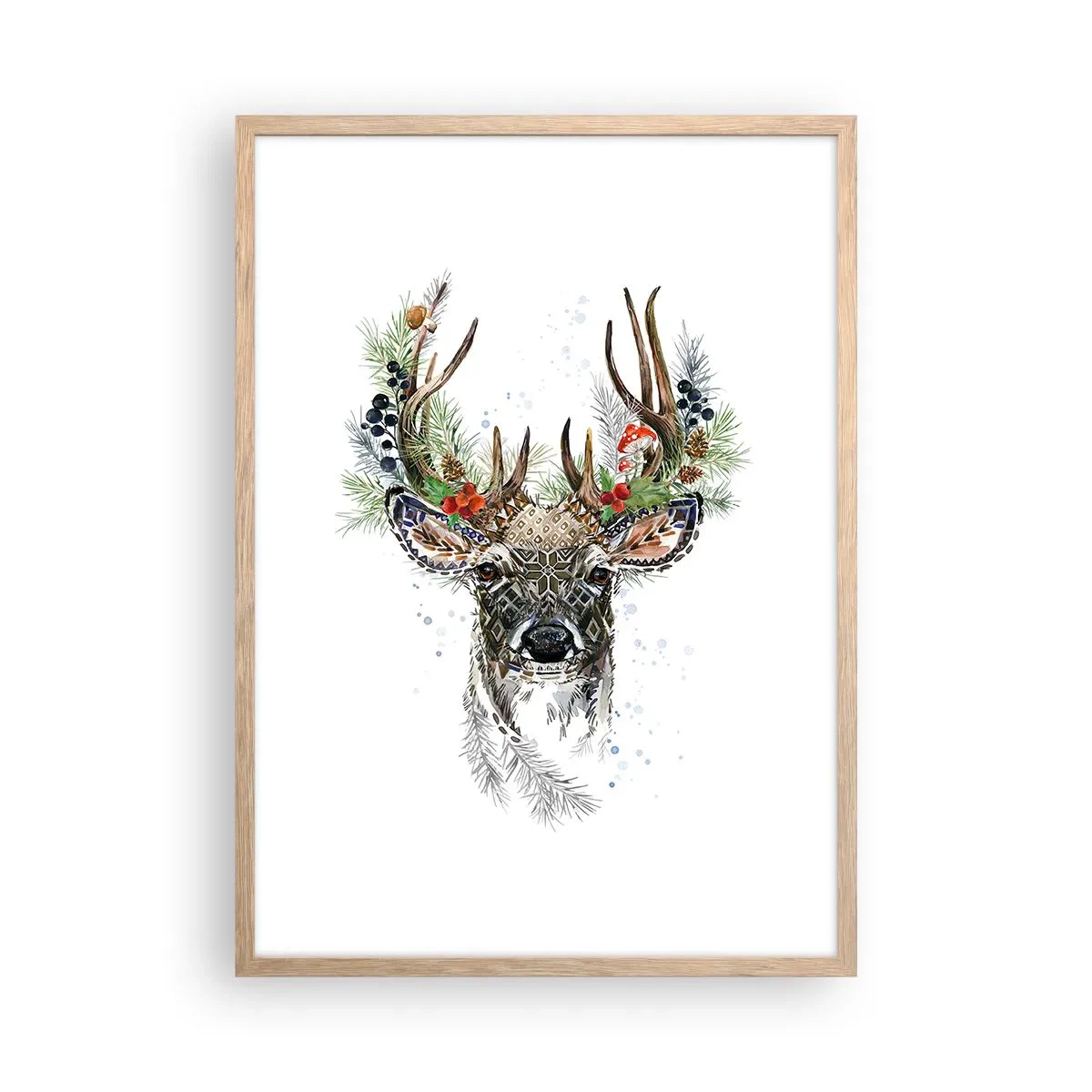 Pôster com moldura de carvalho claro - Num manto festivo - 50x70 cm