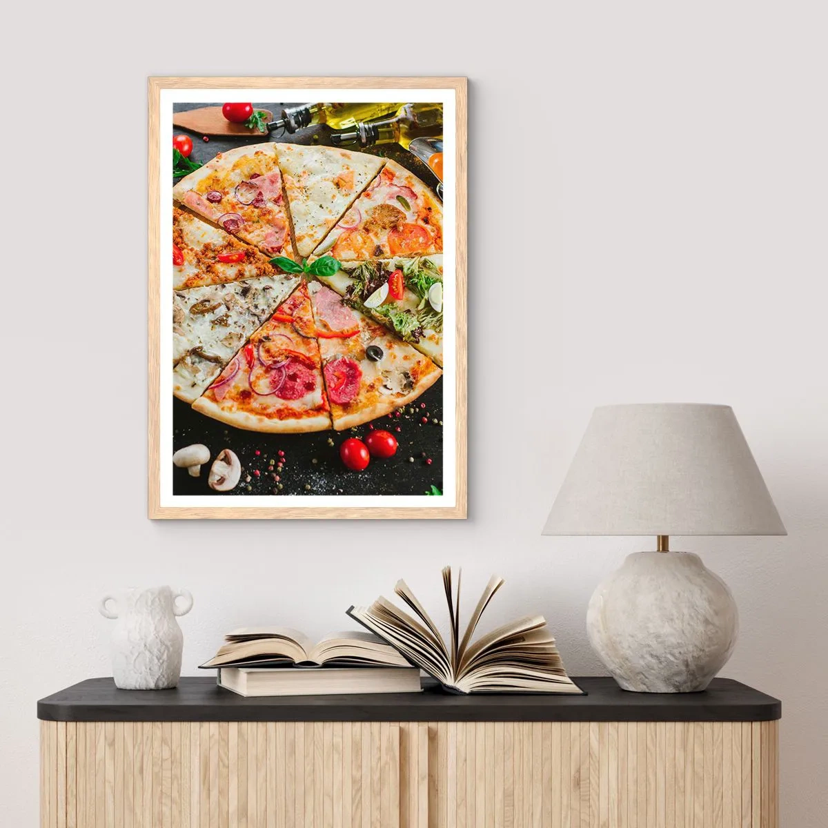Pôster com moldura de carvalho claro - Gama de sabores - 50x70 cm