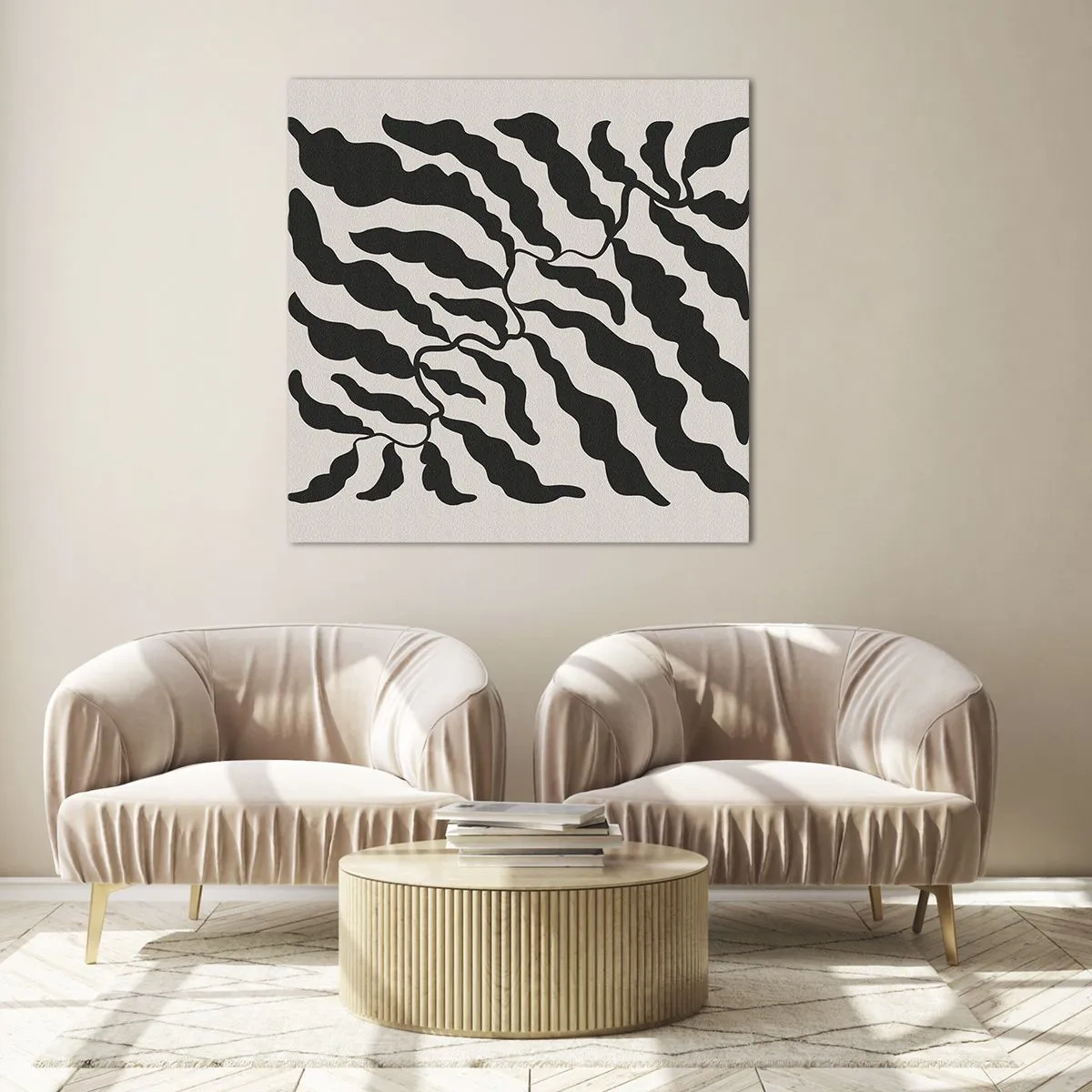 Quadro em vidro - A natureza da praça - 40x40 cm