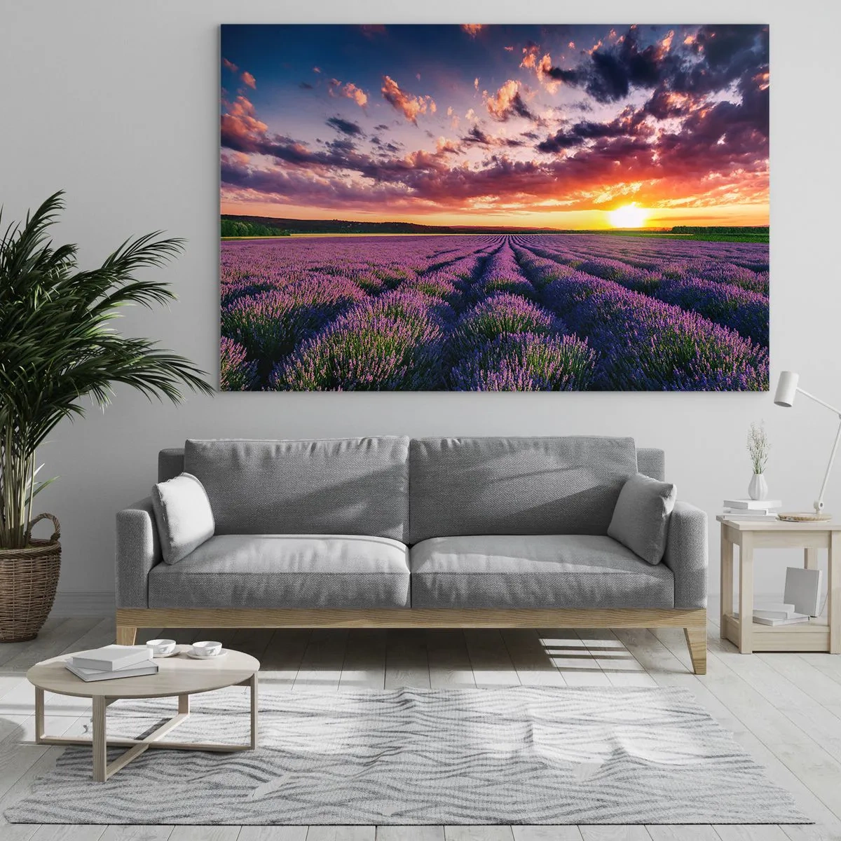 Quadro em vidro - O mundo da lavanda - 100x70 cm