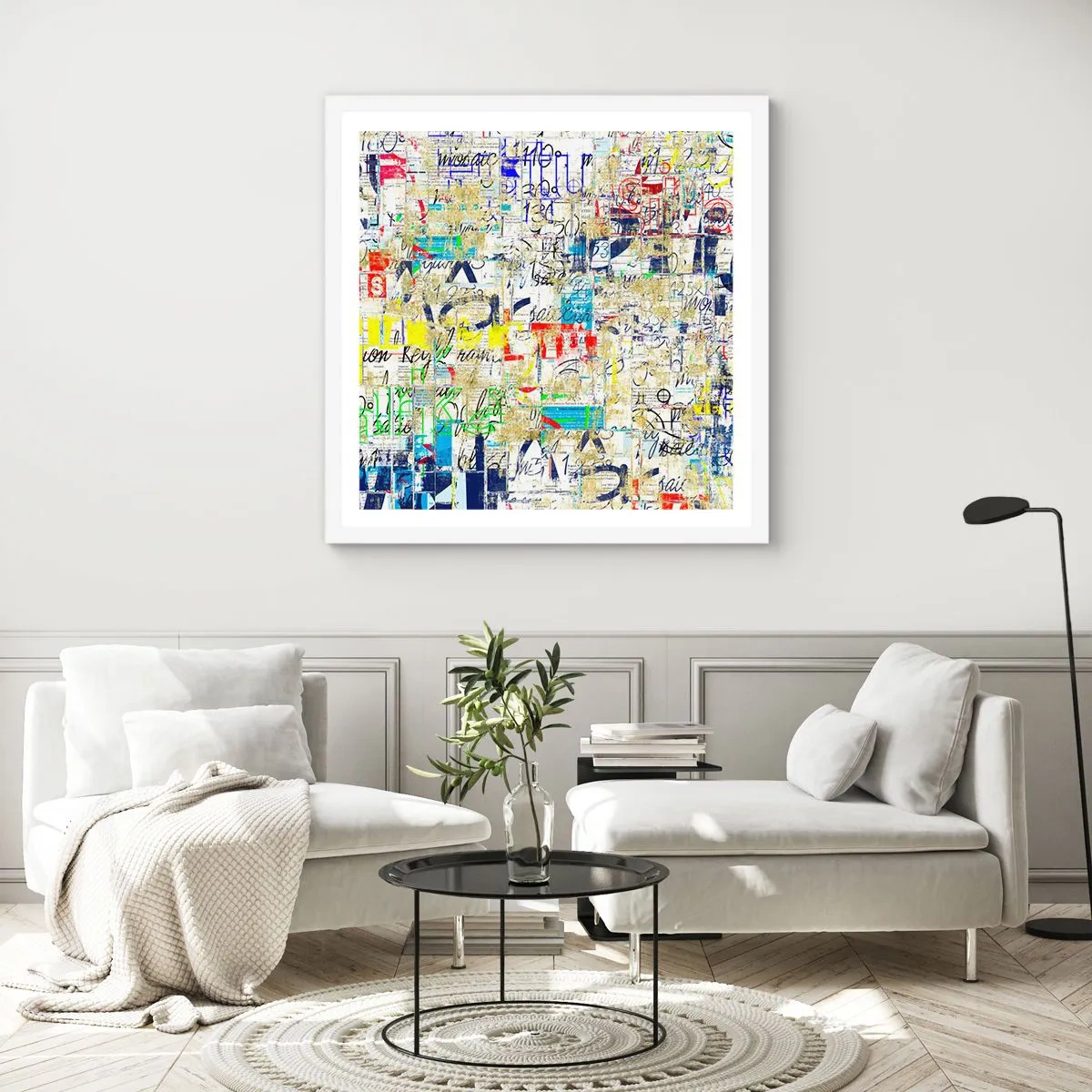 Pôster em moldura branca - Simplesmente agradável aos olhos - 60x60 cm