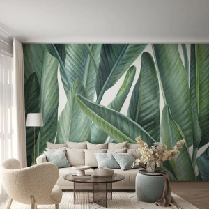 Papel de parede personalizado Premium Sand - O próprio verde - Folhas verdes, Planta tropical, Natureza
