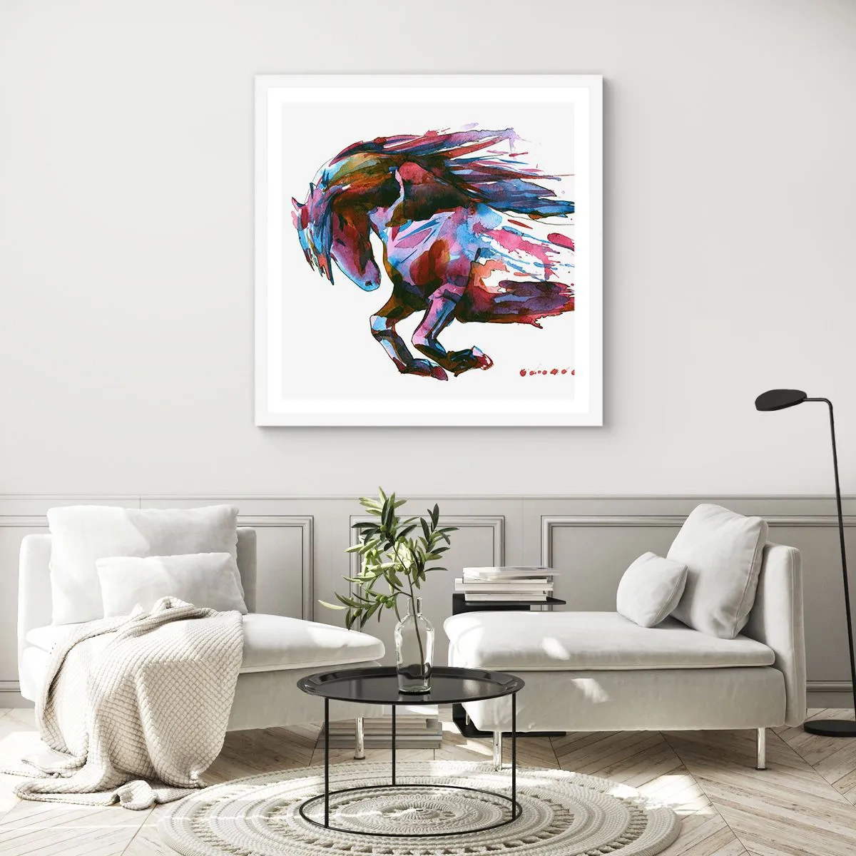 Pôster em moldura branca - Em êxtase - 40x40 cm