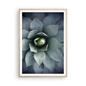 Pôster com moldura de carvalho claro - Atrai e adverte - 70x100 cm