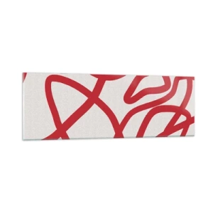 Quadro em vidro - Vermelho em branco - 90x30 cm