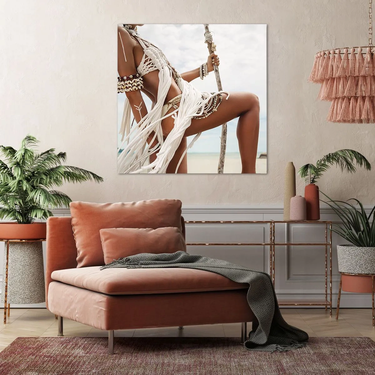 Quadro em tela - Sacerdotisa do Sol - 50x50 cm