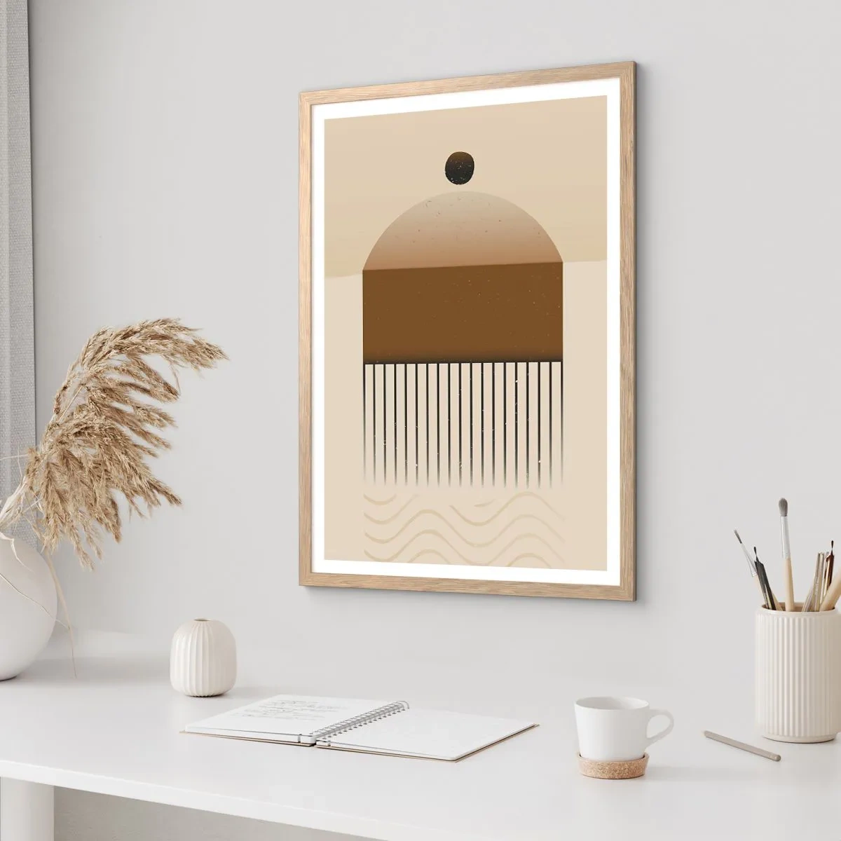 Pôster com moldura de carvalho claro - Diferentes estados - 50x70 cm