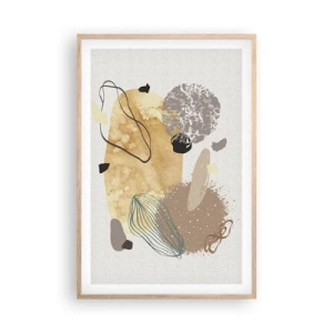 Pôster com moldura de carvalho claro - Plumcologia aplicada - 61x91 cm