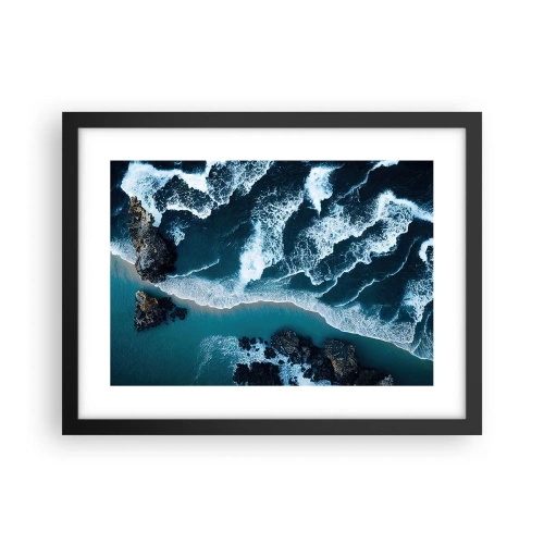 Pôster com moldura preta - Envolto em ondas - 40x30 cm