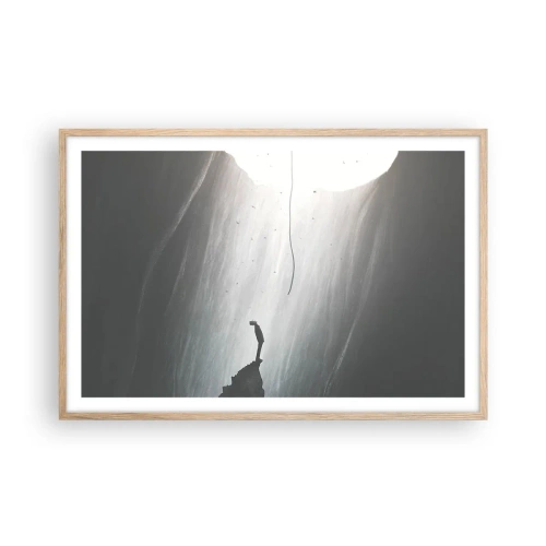 Pôster com moldura de carvalho claro - Sempre há uma saída - 91x61 cm