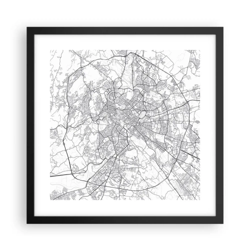 Pôster com moldura preta - Círculo romano - 40x40 cm