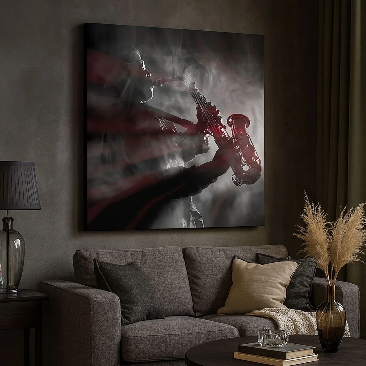 Quadro em tela - Nos fumos do jazz - 30x30 cm