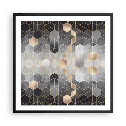 Pôster com moldura preta - Composição do diamante - 60x60 cm