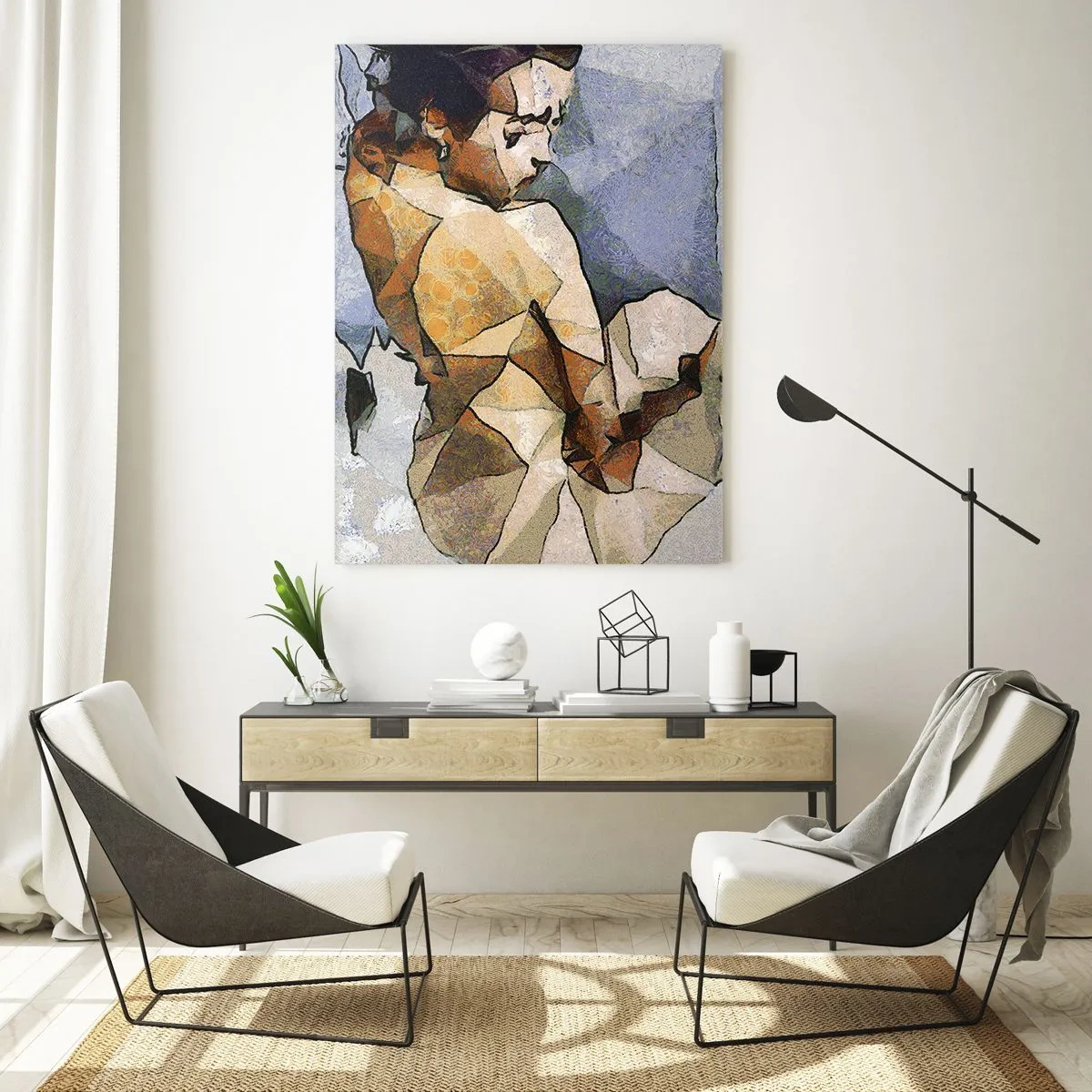 Quadro em vidro - No espírito do cubismo - 70x100 cm