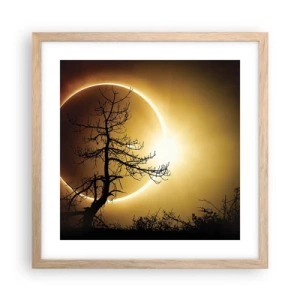 Pôster com moldura de carvalho claro - Eclipse total - 40x40 cm