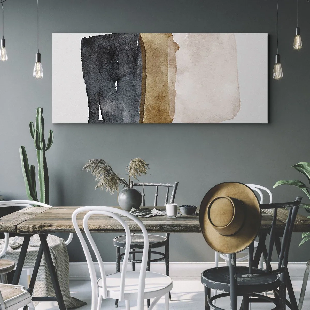 Quadro em tela - Composição das cores da terra - 100x40 cm