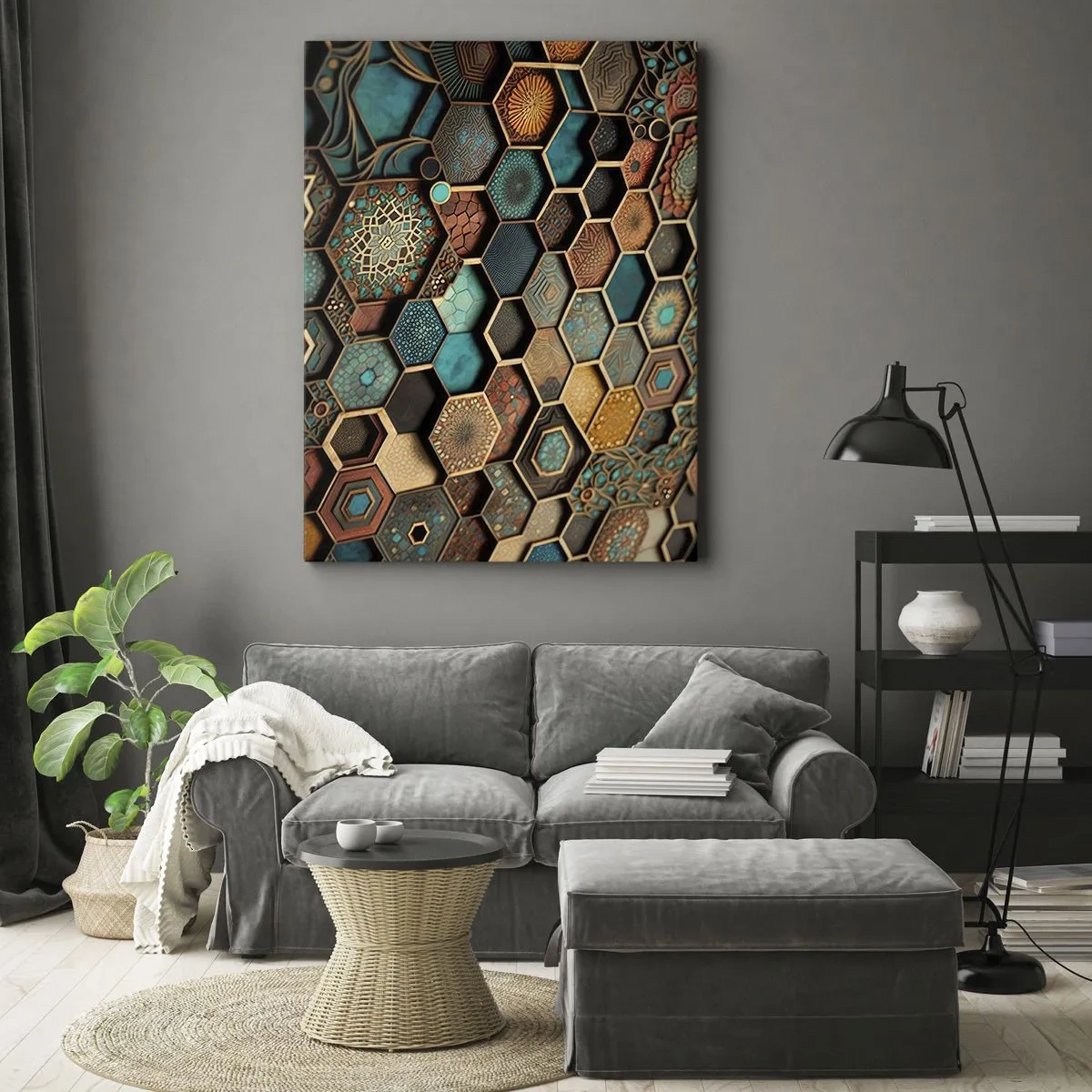 Quadro em tela - Ornamentos árabes – variação - 70x100 cm